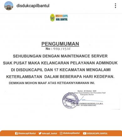 Maintenance Server Siak
