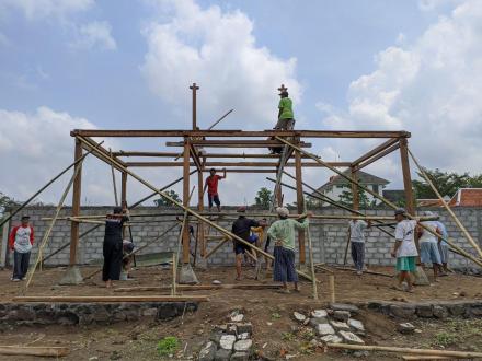 Kerja Bakti Pembangunan Gedung PAUD Sumberan