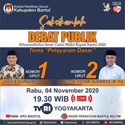 Saksikan Debat Calon Bupati Bantul Putaran 2