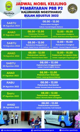 Jadwal Pembayaran PBB P2 Bulan Agustus 2022