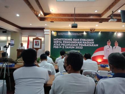 monitoring dan evaluasi serta pengundian hadiah atas pelunasan pembayaran PBB P-2 Thn 2022