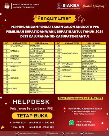 Informasi Perpanjangan Pendaftaran PPS