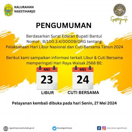 Informasi Libur dan Cuti Bersama