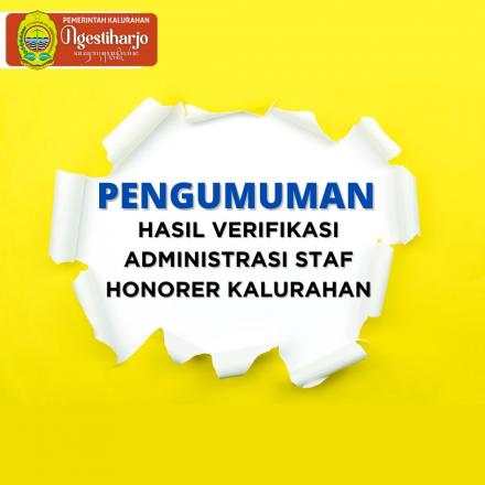 Pengumuman Lolos Verifikasi Administrasi Staf Honorer Kalurahan 