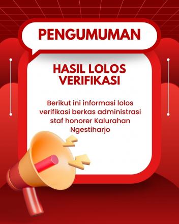 Pengumuman Hasil Verifikasi Berkas Calon Staf Honorer Kalurahan 