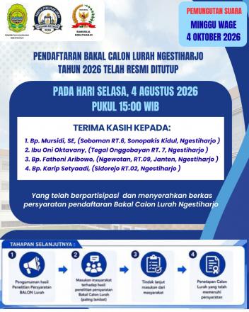 Informasi Penutupan Penerimaan Berkas Pendaftaran Pilur