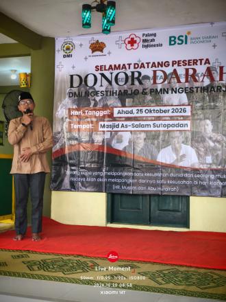 Donor Danar DMI dan PMN Ngestiharjo di Masjid As Salam Sutopadan